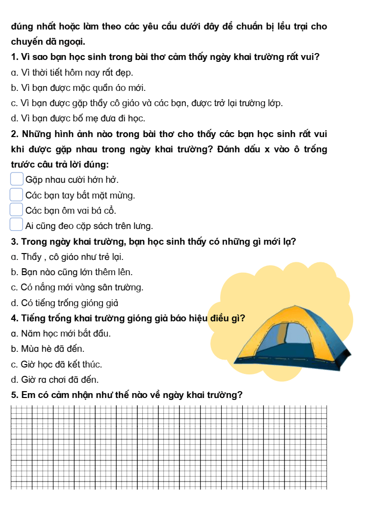 Bài tập cuối tuần Tiếng Việt lớp 3 Tuần 1 Chân trời sáng tạo có đáp án (có đáp án) | Đề kiểm tra cuối tuần Tiếng Việt lớp 3