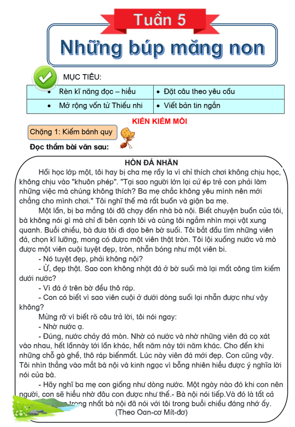 Bài tập cuối tuần Tiếng Việt lớp 3 Tuần 5 Chân trời sáng tạo có đáp án (có đáp án) | Đề kiểm tra cuối tuần Tiếng Việt lớp 3