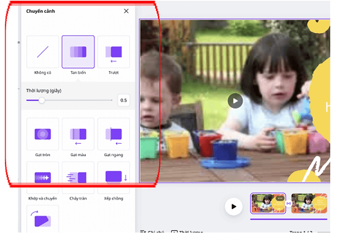 Bộ công cụ chỉnh sửa video trên Canva