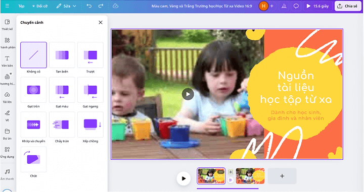 Bộ công cụ chỉnh sửa video trên Canva