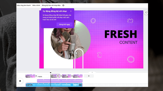 Cách chèn âm thanh vào bài giảng trên Canva