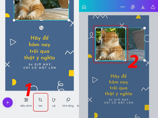 Hướng dẫn cắt và giữ một mảng ảnh trên Canva