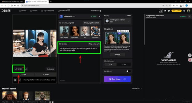 Hướng dẫn chuyển ảnh tĩnh thành video bằng Digen AI