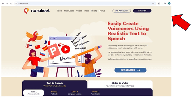 Hướng dẫn chuyển đổi văn bản thành giọng nói bằng công cụ Narakeet