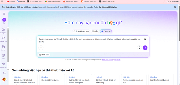 Hướng dẫn tạo trò chơi Ai là triệu phú trên Canva