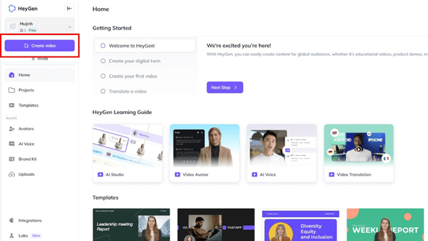 Hướng dẫn tạo video AI bằng HeyGenAI