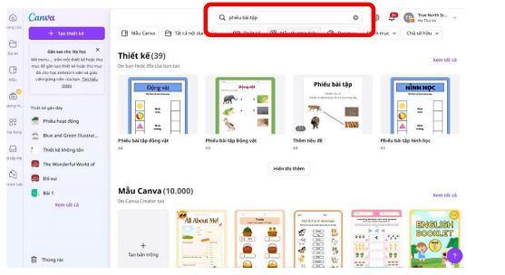 Hướng dẫn tìm kiếm mẫu thiết kế sẵn trên Canva