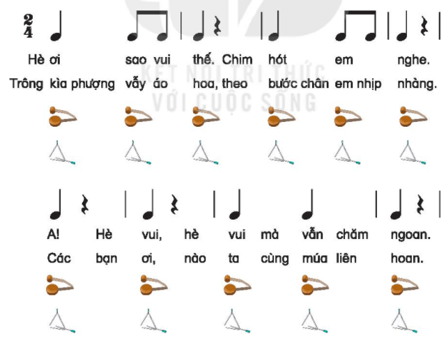 Nhạc cụ trang 57: Dùng nhạc cụ gõ thể hiện các hình tiết tấu