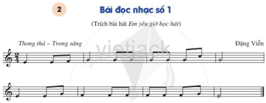 Luyện đọc gam Đô trưởng Bài đọc nhạc số 1