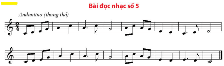 Bài đọc nhạc số 5