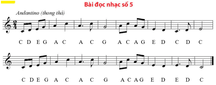 Bài đọc nhạc số 5