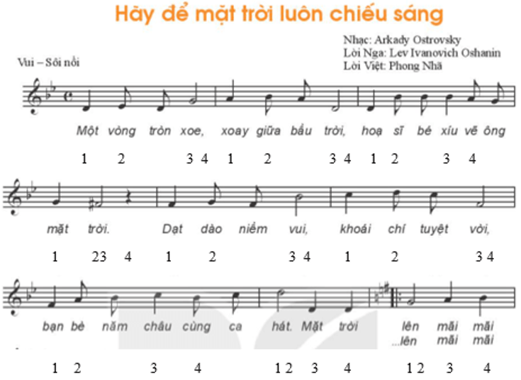 Hát: Bài hát Hãy để mặt trời luôn chiếu sáng