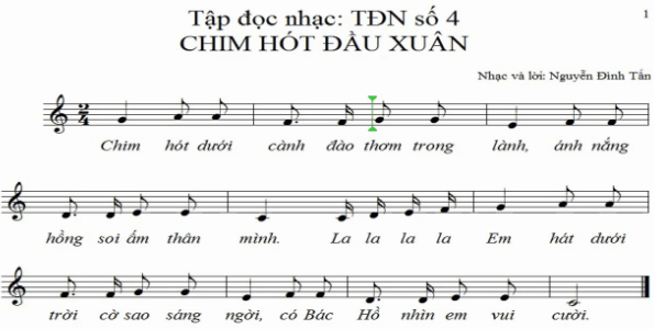 Âm nhạc lớp 8 Tập đọc nhạc số 4 Tiết 12: Hò ba lí