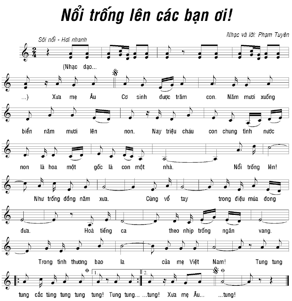 Âm nhạc lớp 8 Tiết 22: Nổi trống lên các bạn ơi