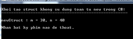 Khởi tạo struct trong C#