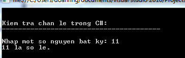 Kiểm tra chẵn lẻ trong C#