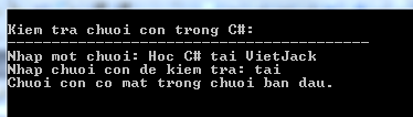 Kiểm tra chuỗi con trong C#