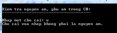 Kiểm tra nguyên âm, phụ âm trong C#