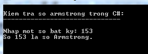 Kiểm tra số Armstrong trong C#