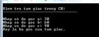 Kiểm tra tam giác trong C#