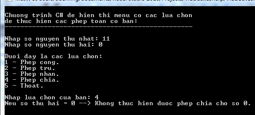 Bài tập lệnh IF, ELSE, SWITCH trong C#