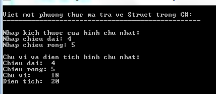 Phương thức mà trả về struct trong C#