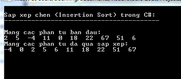 Sắp xếp chèn (Insertion Sort) trong C#