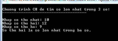 Tìm số lớn nhất trong C#