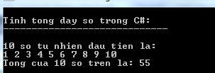 Tính tổng dãy số trong C# (Phần 1)