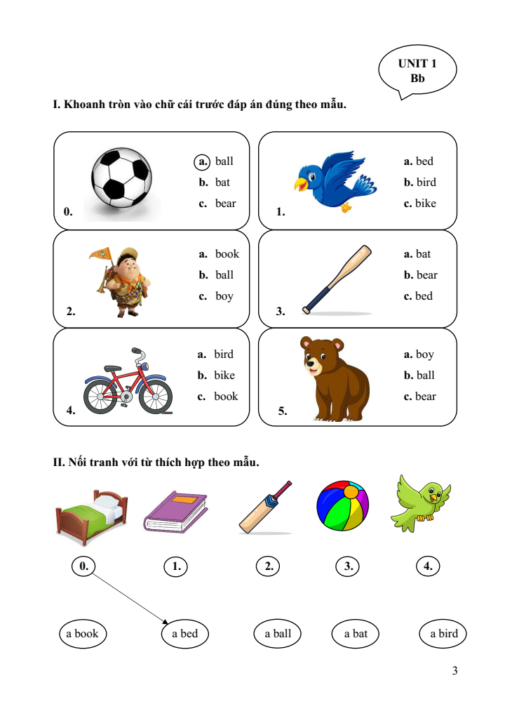 Bài tập cuối tuần Tiếng Anh lớp 1 Kết nối tri thức (có đáp án) | Đề kiểm tra cuối tuần Tiếng Anh lớp 1