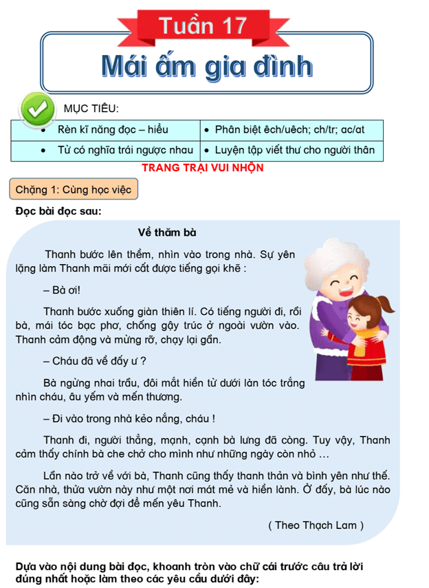 Bài tập cuối tuần Tiếng Việt lớp 3 Tuần 17 Chân trời sáng tạo có đáp án (có đáp án) | Đề kiểm tra cuối tuần Tiếng Việt lớp 3