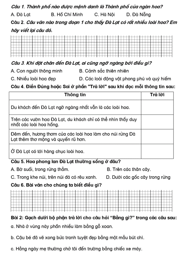 Bài tập cuối tuần Tiếng Việt lớp 3 Tuần 23 Cánh diều (có đáp án) | Đề kiểm tra cuối tuần Tiếng Việt lớp 3