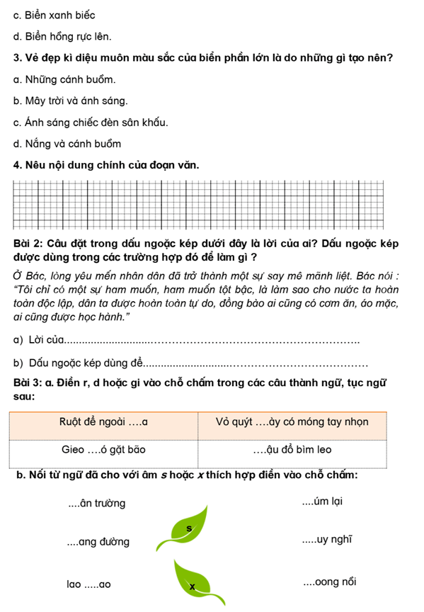 Bài tập cuối tuần Tiếng Việt lớp 3 Tuần 26 Chân trời sáng tạo có đáp án (có đáp án) | Đề kiểm tra cuối tuần Tiếng Việt lớp 3
