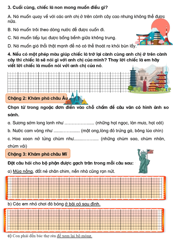 Bài tập cuối tuần Tiếng Việt lớp 3 Tuần 27 Cánh diều (có đáp án) | Đề kiểm tra cuối tuần Tiếng Việt lớp 3