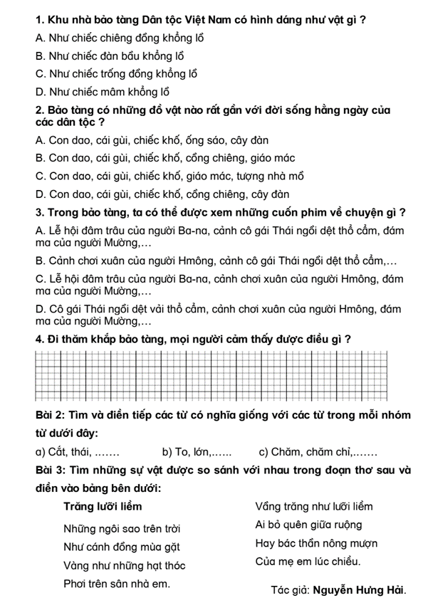 Bài tập cuối tuần Tiếng Việt lớp 3 Tuần 28 Kết nối tri thức (có đáp án) | Đề kiểm tra cuối tuần Tiếng Việt lớp 3