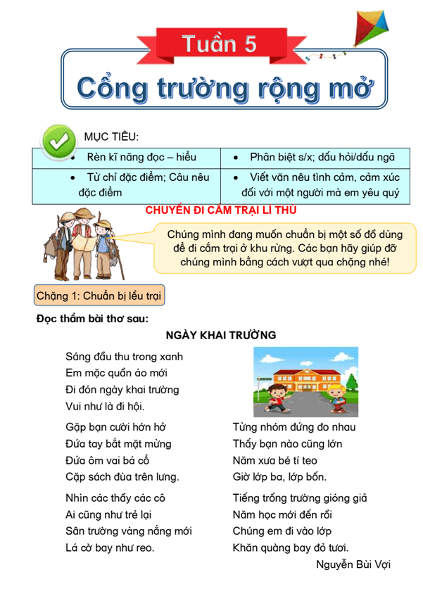 Bài tập cuối tuần Tiếng Việt lớp 3 Tuần 5 Kết nối tri thức (có đáp án) | Đề kiểm tra cuối tuần Tiếng Việt lớp 3