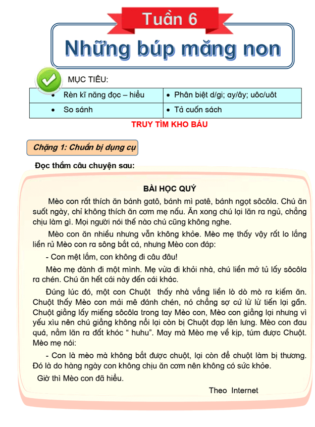 Bài tập cuối tuần Tiếng Việt lớp 3 Tuần 6 Chân trời sáng tạo có đáp án (có đáp án) | Đề kiểm tra cuối tuần Tiếng Việt lớp 3