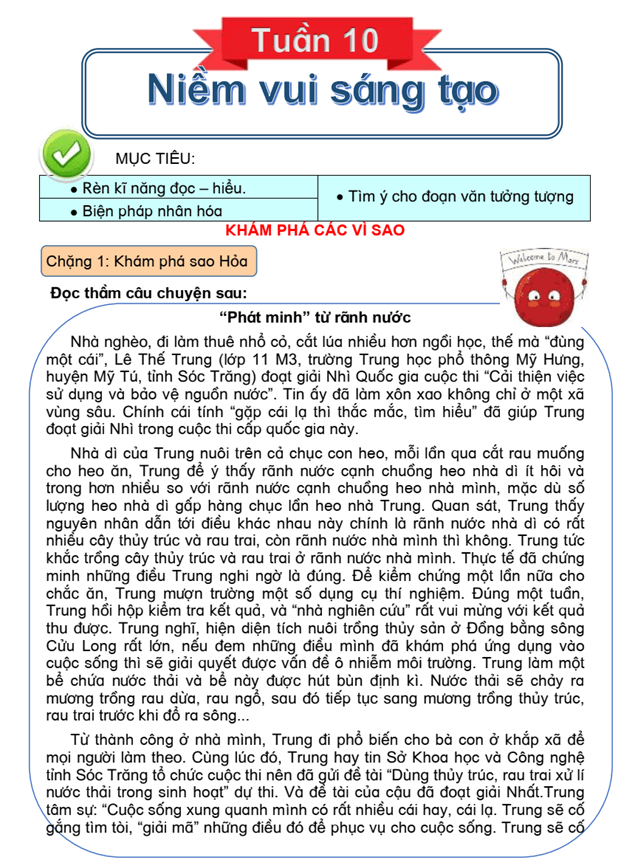 Bài tập cuối tuần Tiếng Việt lớp 4 Tuần 10 Kết nối tri thức (có đáp án) | Đề kiểm tra cuối tuần Tiếng Việt lớp 4