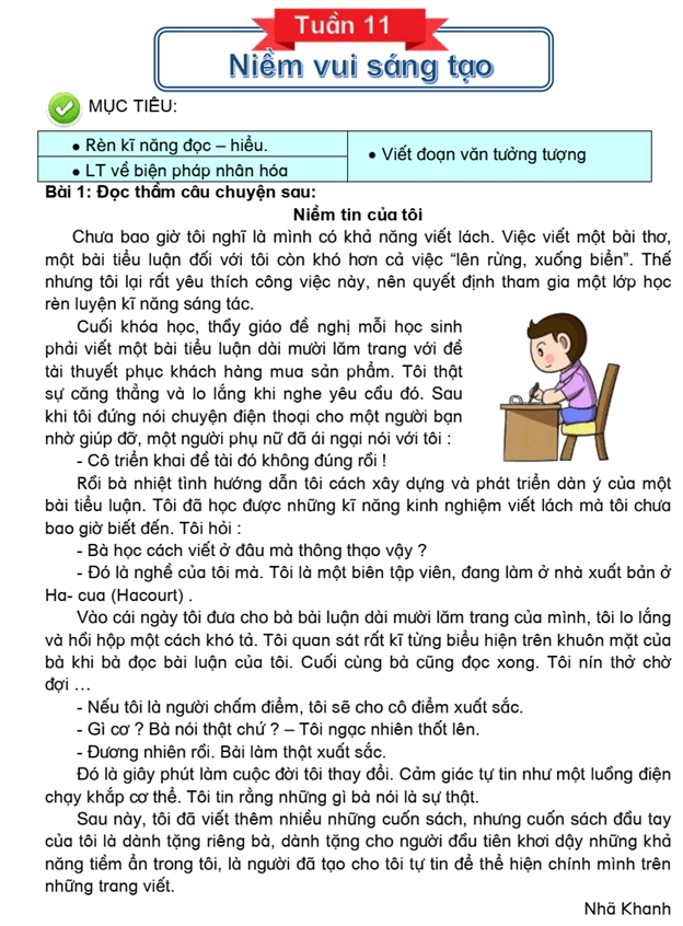 Bài tập cuối tuần Tiếng Việt lớp 4 Tuần 11 Kết nối tri thức (có đáp án) | Đề kiểm tra cuối tuần Tiếng Việt lớp 4