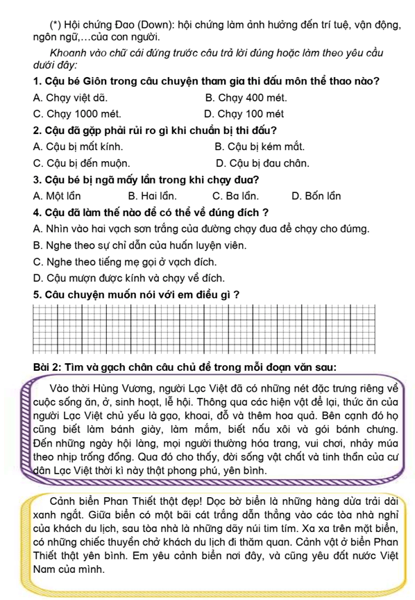 Bài tập cuối tuần Tiếng Việt lớp 4 Tuần 14 Cánh diều (có đáp án) | Đề kiểm tra cuối tuần Tiếng Việt lớp 4