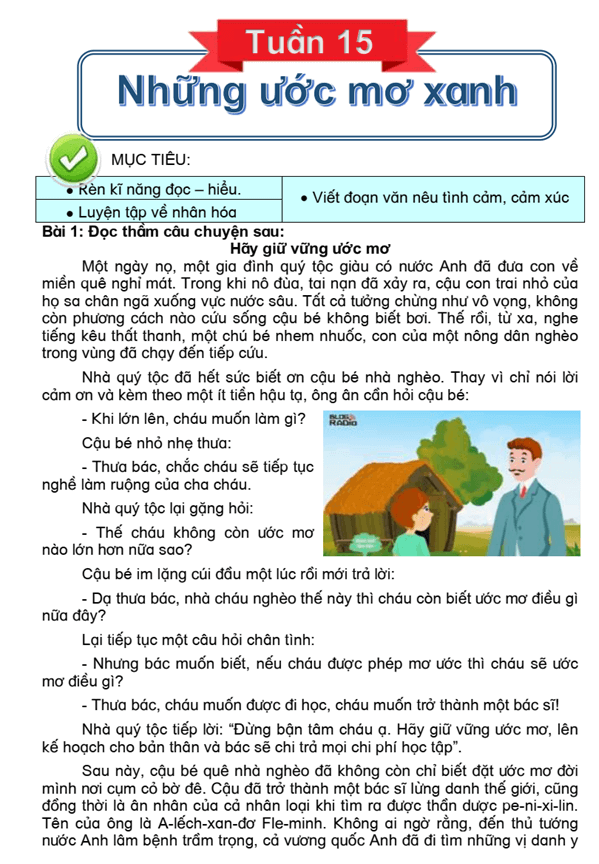 Bài tập cuối tuần Tiếng Việt lớp 4 Tuần 15 Chân trời sáng tạo (có đáp án) | Đề kiểm tra cuối tuần Tiếng Việt lớp 4