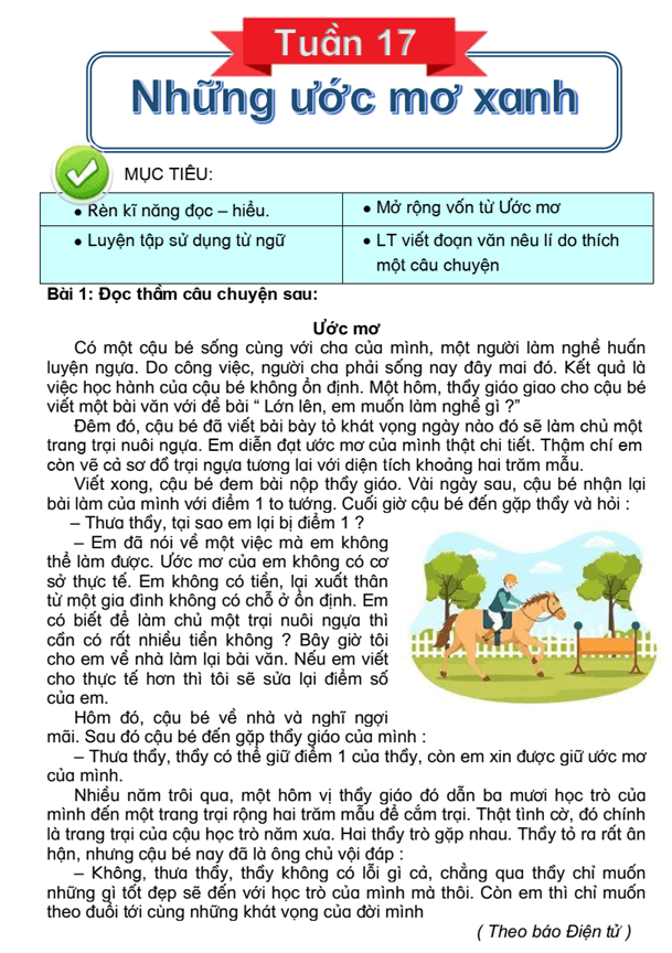 Bài tập cuối tuần Tiếng Việt lớp 4 Tuần 17 Chân trời sáng tạo (có đáp án) | Đề kiểm tra cuối tuần Tiếng Việt lớp 4