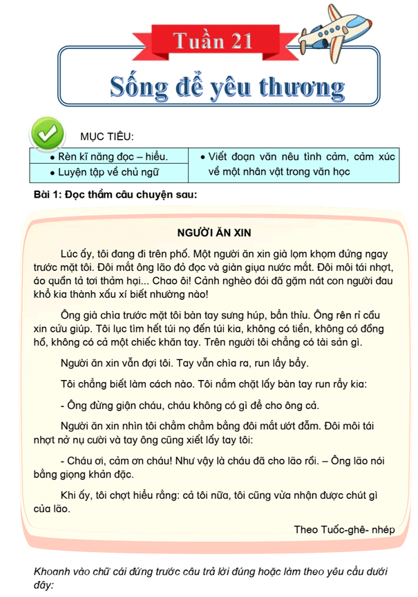 Bài tập cuối tuần Tiếng Việt lớp 4 Tuần 21 Kết nối tri thức (có đáp án) | Đề kiểm tra cuối tuần Tiếng Việt lớp 4