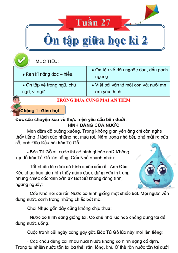 Bài tập cuối tuần Tiếng Việt lớp 4 Tuần 27 Cánh diều (có đáp án) | Đề kiểm tra cuối tuần Tiếng Việt lớp 4