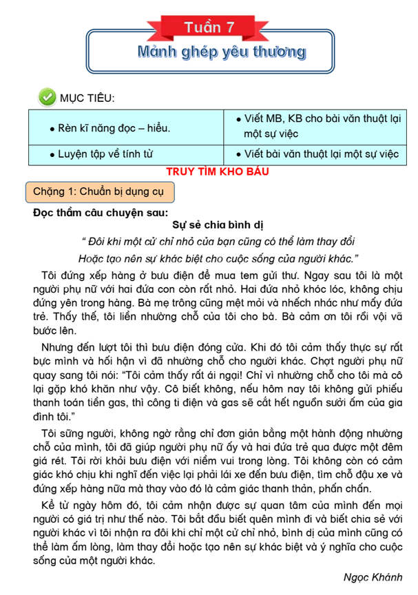 Bài tập cuối tuần Tiếng Việt lớp 4 Tuần 7 Chân trời sáng tạo (có đáp án) | Đề kiểm tra cuối tuần Tiếng Việt lớp 4