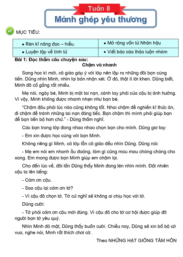 Bài tập cuối tuần Tiếng Việt lớp 4 Tuần 8 Chân trời sáng tạo (có đáp án) | Đề kiểm tra cuối tuần Tiếng Việt lớp 4