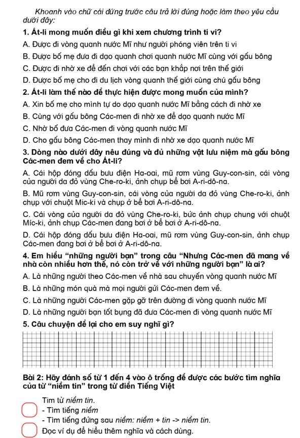 Bài tập cuối tuần Tiếng Việt lớp 4 Tuần 8 Kết nối tri thức (có đáp án) | Đề kiểm tra cuối tuần Tiếng Việt lớp 4