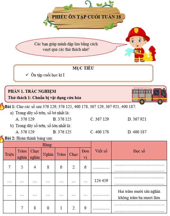 Bài tập cuối tuần Toán lớp 4 Tuần 18 Cánh diều (có đáp án) | Đề kiểm tra cuối tuần Toán lớp 4