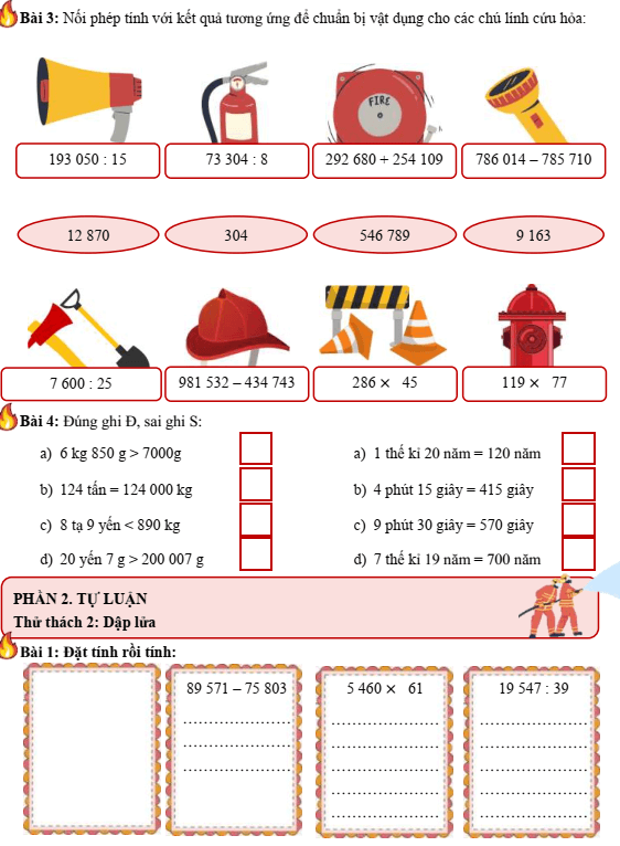 Bài tập cuối tuần Toán lớp 4 Tuần 18 Cánh diều (có đáp án) | Đề kiểm tra cuối tuần Toán lớp 4