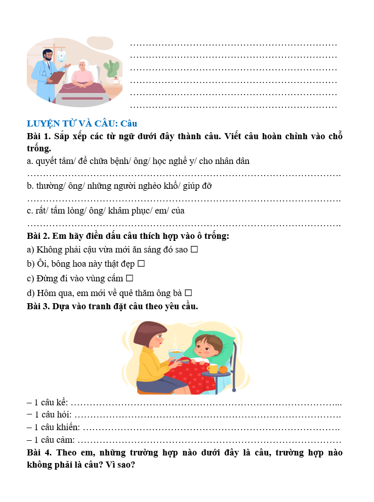 Bài tập hàng ngày Tiếng Việt lớp 4 Bài 1: Hải Thượng Lãn Ông  | Kết nối tri thức